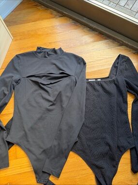 Babaton Black Long-Sleeve Bodysuit Bundle